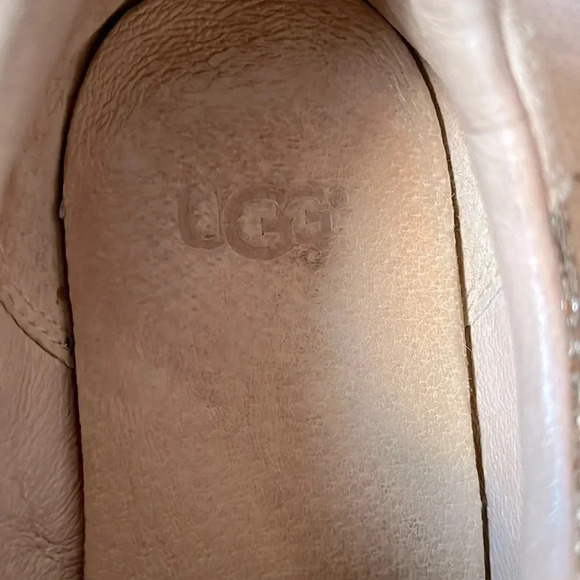 ⭐️ HOST PICK UGG Jaida Suede Leather Cream Gold Glitter Sneakers, Size 8 - Picture 5 of 10